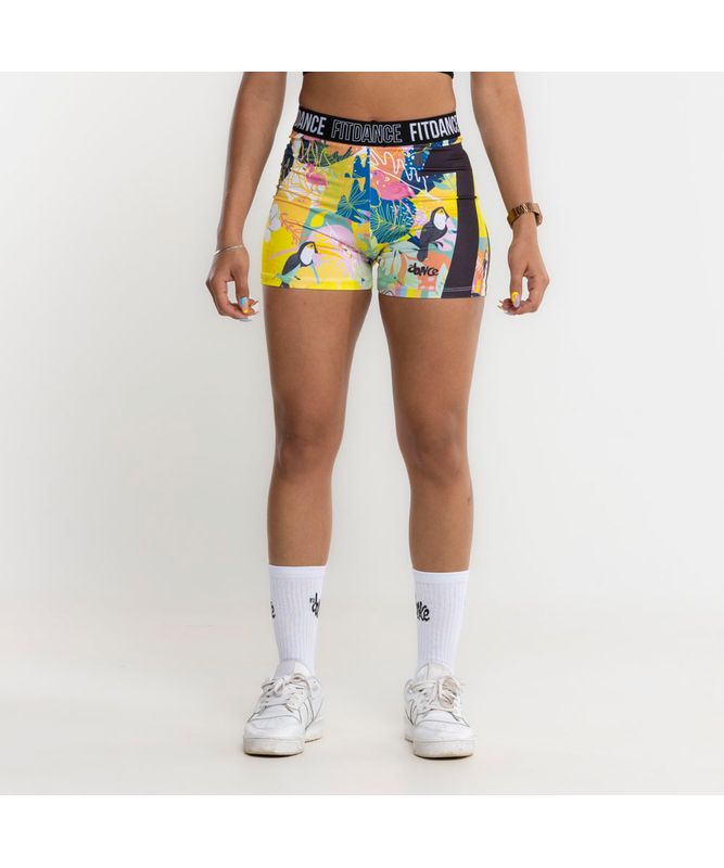 SHORTS ELASTICO FITDANCE FLORAL P