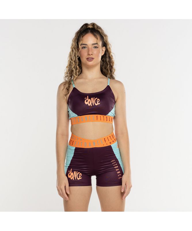 TOP ELASTICO RECORTE FITDANCE ROXO GG