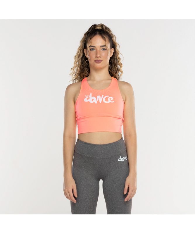 TOP ALONGADO NADADOR FITDANCE LARANJA NEON P TOP ALONGADO NADADOR FITDANCE LARANJA NEON P