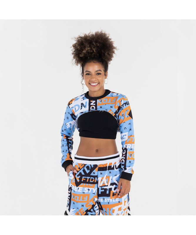 CASACO CROPPED LOGOS FTDNC AZUL P CASACO CROPPED LOGOS FTDNC AZUL P