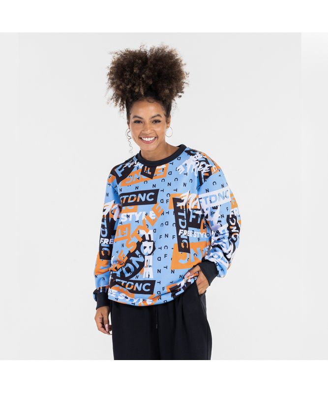 MOLETOM LOGOS FTDNC AZUL M