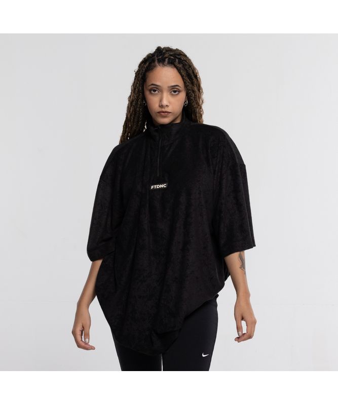 CAMISETA OVERSIZED GOLA ZIPPER FTDNC PRETO GG CAMISETA OVERSIZED GOLA ZIPPER FTDNC PRETO GG