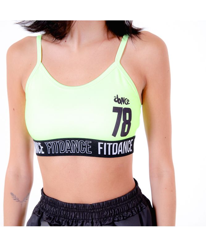 TOP ELASTICO 78 FITDANCE AMARELO NEON P