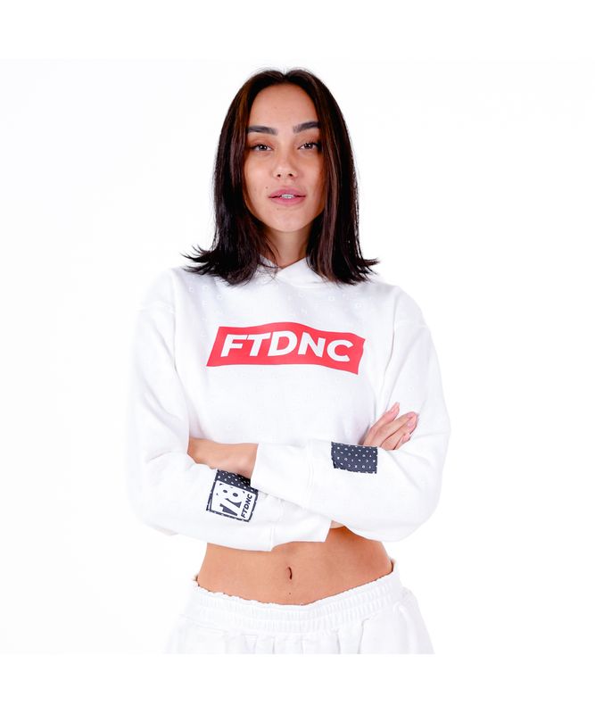 MOLETOM CROPPED CAPUZ FTDNC OFF-WHITE P