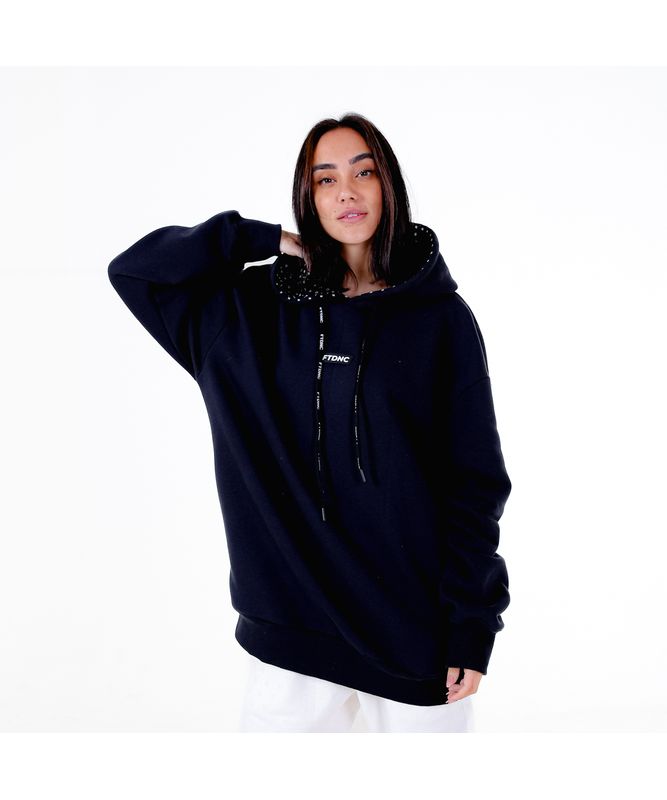 MOLETOM OVERSIZED ESTAMPADO FTDNC PRETO P