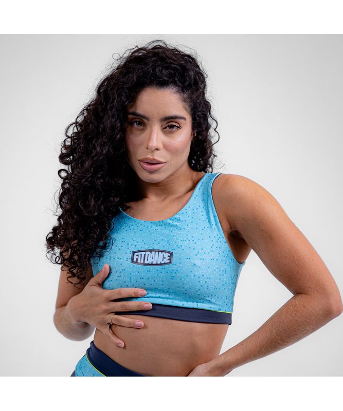 TOP DUPLA FACE FITDANCE AZUL P TOP DUPLA FACE FITDANCE AZUL P