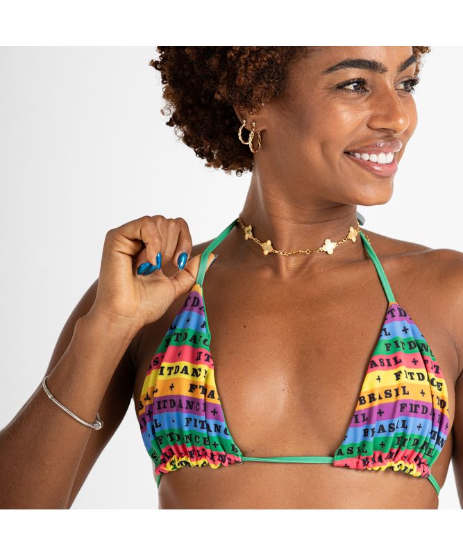 TOP CORTININHA DUPLA FACE FITDANCE COLORÊ M