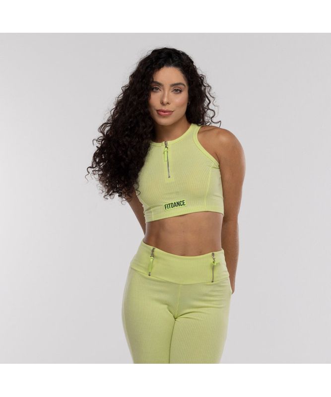 TOP CROPPED ZÍPER FITDANCE CITRUS G