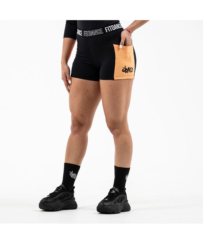 SHORTS ELASTICO BEATS FITDANCE LARANJA P