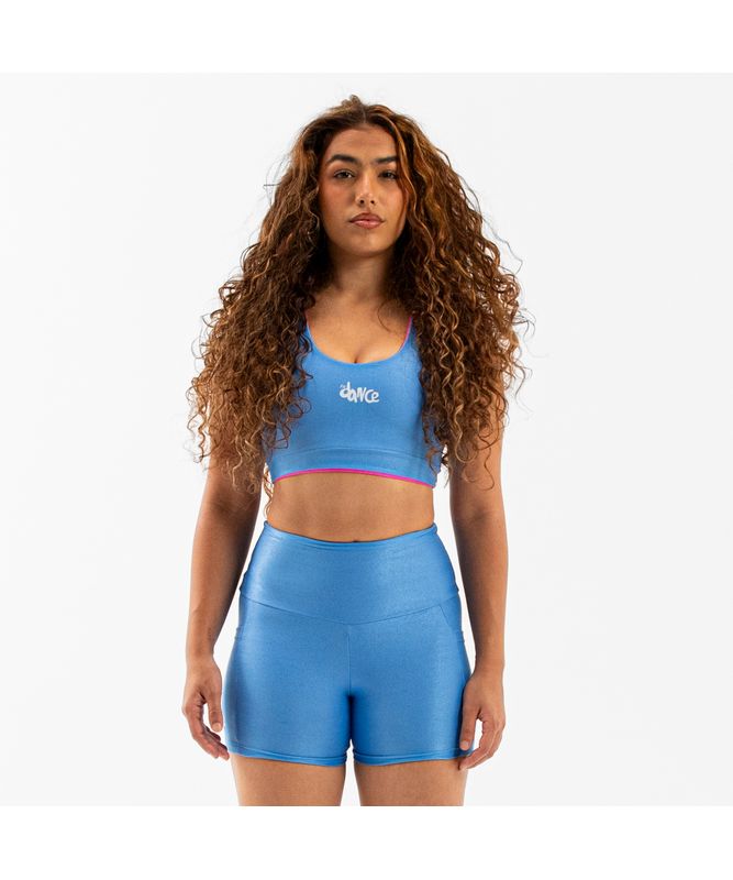 TOP DUPLA FACE FITDANCE CHROMA ROSA AZUL Tamanho:P TOP DUPLA FACE FITDANCE CHROMA ROSA AZUL Tamanho:P