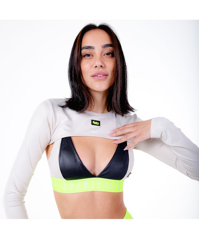 CASACO CROPPED CIRRE FITDANCE BEGE Tamanho:G