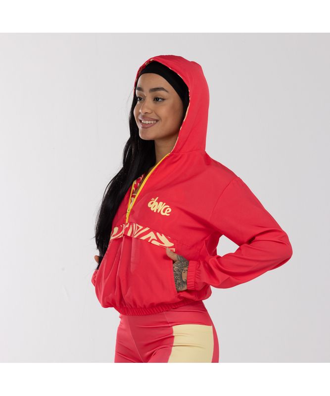 CORTA VENTO CAPUZ ESTAMPADO FITDANCE ROSA Tamanho:P CORTA VENTO CAPUZ ESTAMPADO FITDANCE ROSA Tamanho:P
