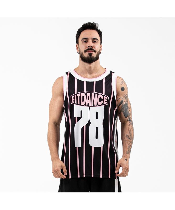 REGATA LISTRA BASQUETE FITDANCE SPORT PRETO Tamanho:GG REGATA LISTRA BASQUETE FITDANCE SPORT PRETO Tamanho:GG