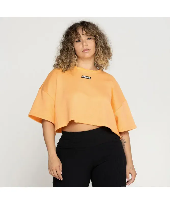 CAMISETA CROPPED A FIO FTDNC LARANJA Tamanho:G CAMISETA CROPPED A FIO FTDNC LARANJA Tamanho:G