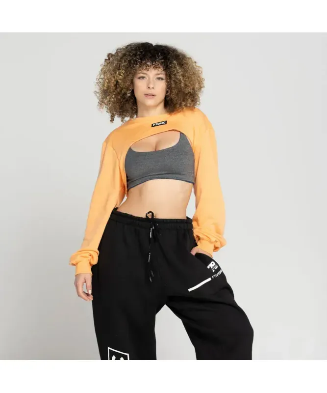 CROPPED ML MOLETOM FTDNC LIFESTYLE LARANJA Tamanho:P